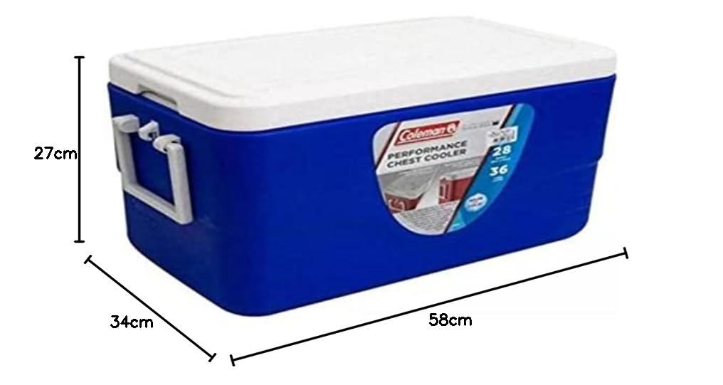 Caixa Térmica 28 QT (26,5 L), 36 Latas, Coleman, Azul | Amazon.com.br